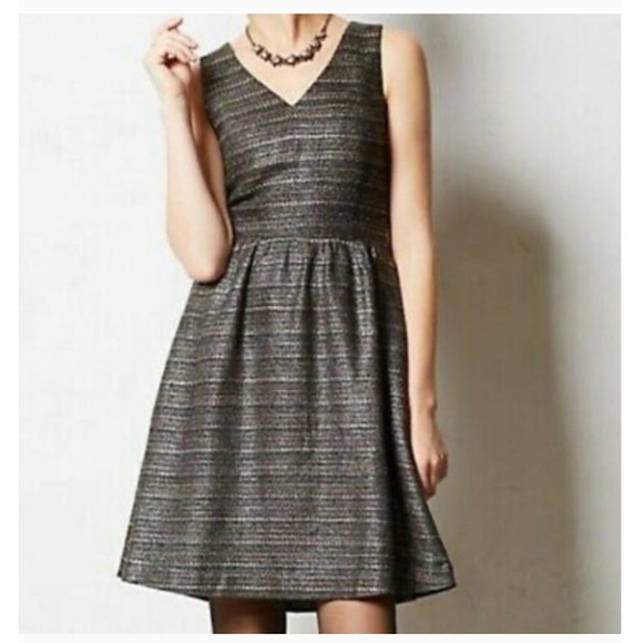 Moulinette Soeurs Anthropoligie Glissade Sleeveless Tweed Knee Length Size 2 - Picture 2 of 7